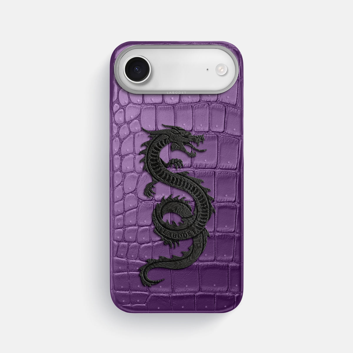 Classic Case With Carbon Dragon For iPhone 17 Air In Porosus Crocodile -1 | Purple-Steel