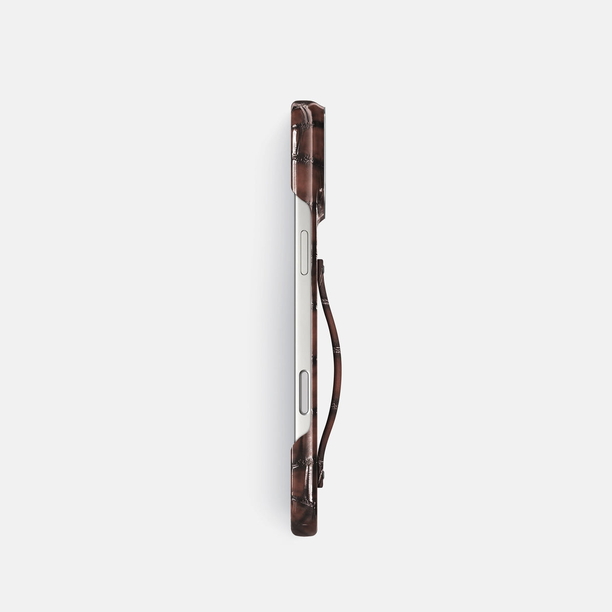 Finger Case For iPhone 18 Pro In Patina Alligator -3 | Havana-Brown-Steel