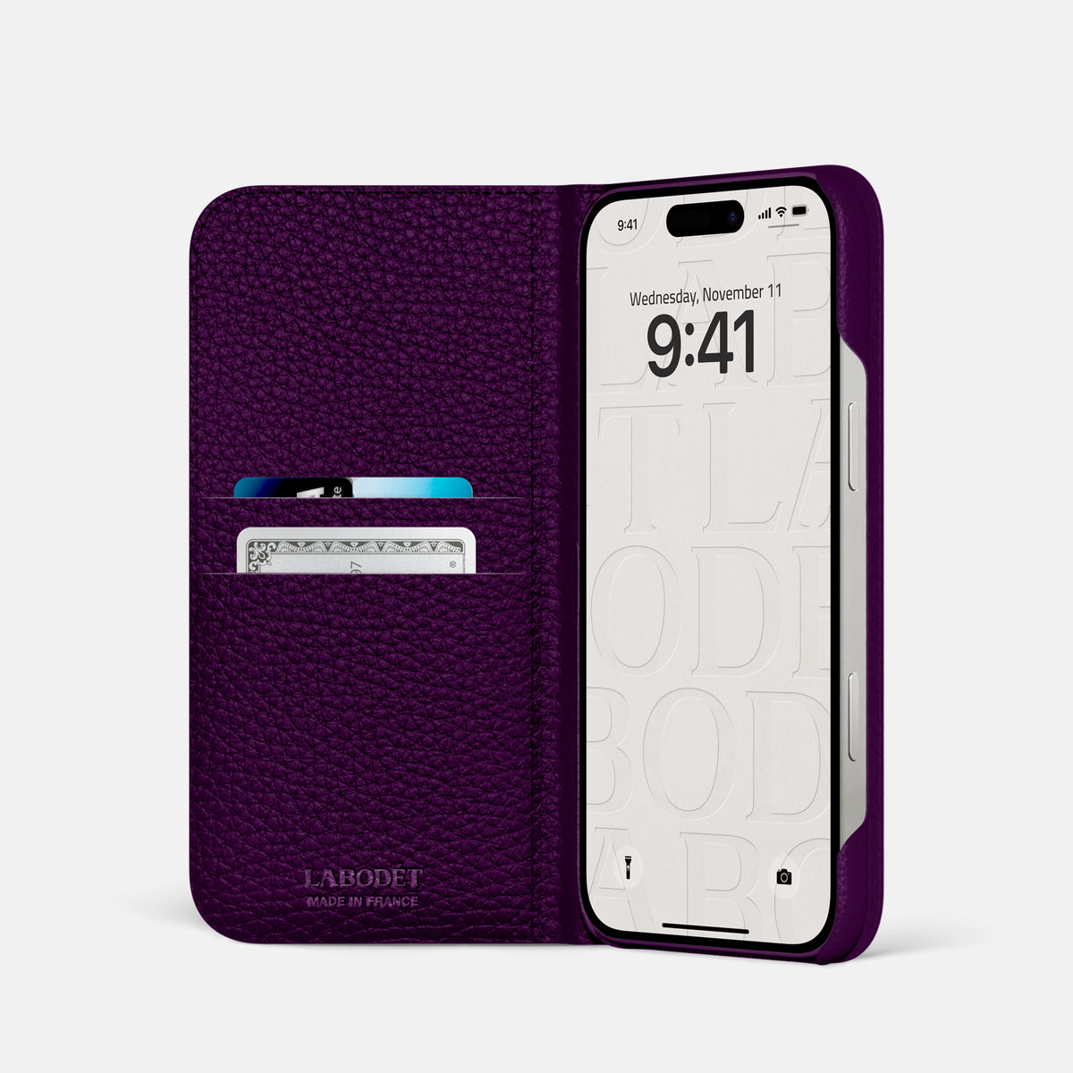 Folio Case For iPhone 17 Pro In Calf -2 | Violet-Black