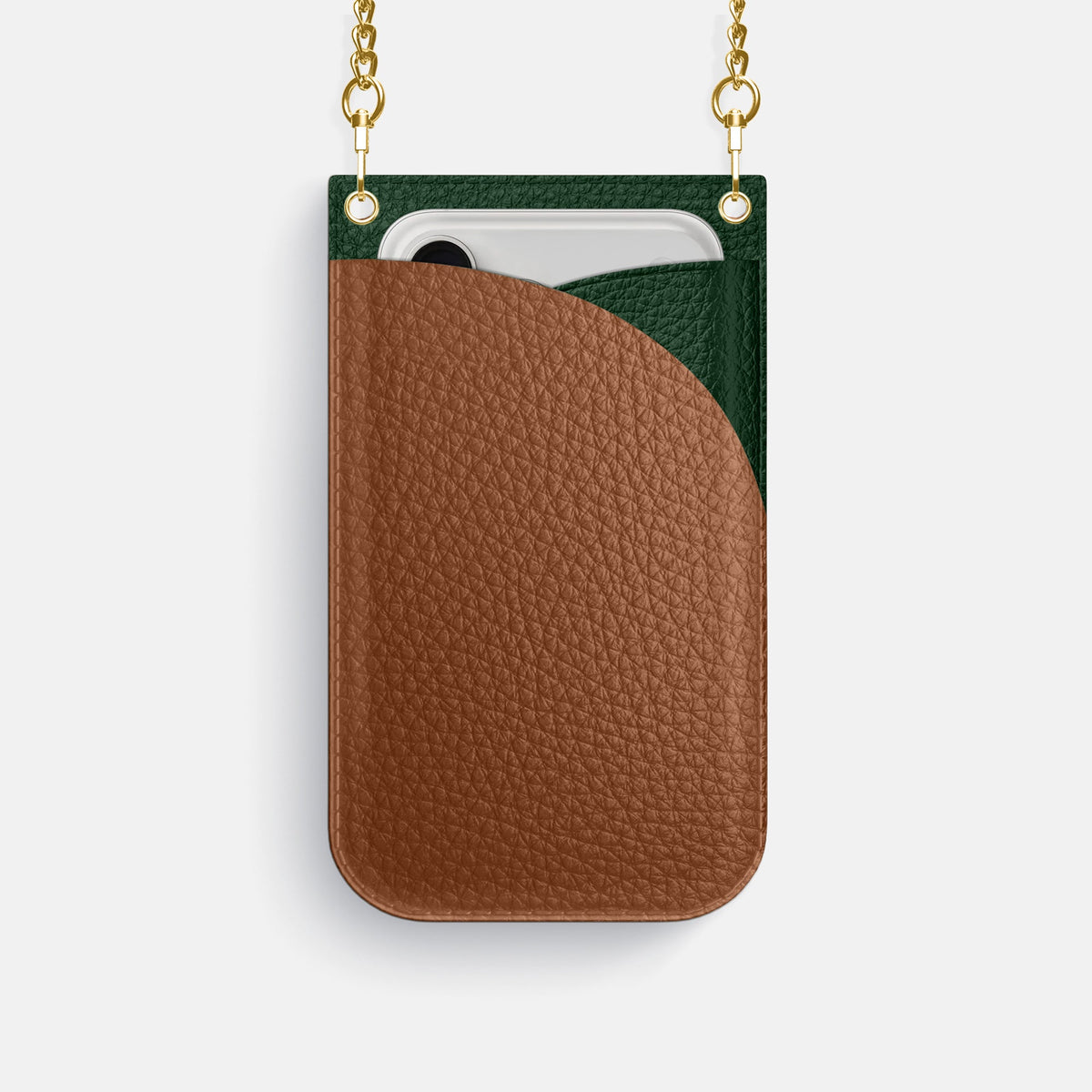 Crossbody Bag For iPhone 18 Pro In Calf -1 | Caramel-Gold