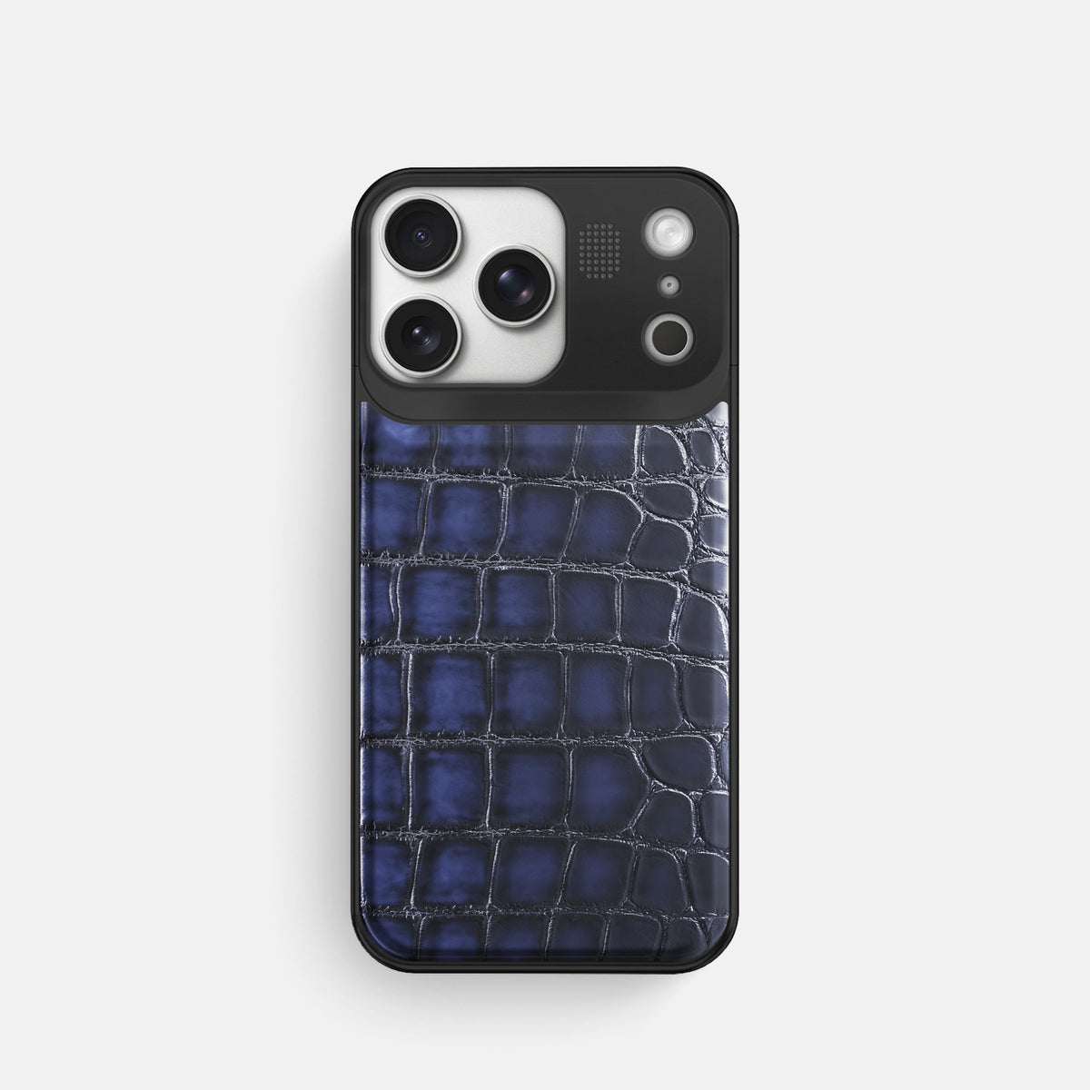 Metal Case For iPhone 17 Pro In Patina Alligator -1 | Havana-Blue-Black