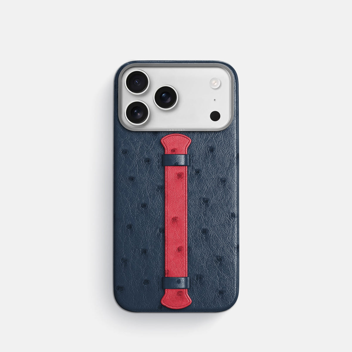 Center Handle Coloré For iPhone 18 Pro In Ostrich -1 | Navy-Blue-Steel
