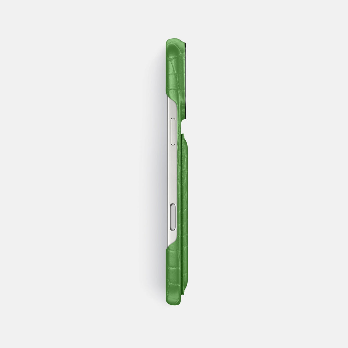 Double Card Case For iPhone 18 Pro Max In Alligator -3 | Apple-Green-Black