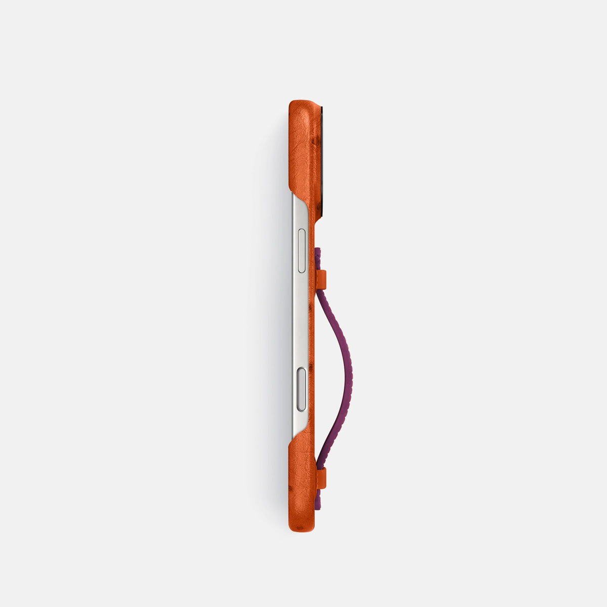 Center Handle Coloré For iPhone 18 Pro In Ostrich -2 | Orange-Black
