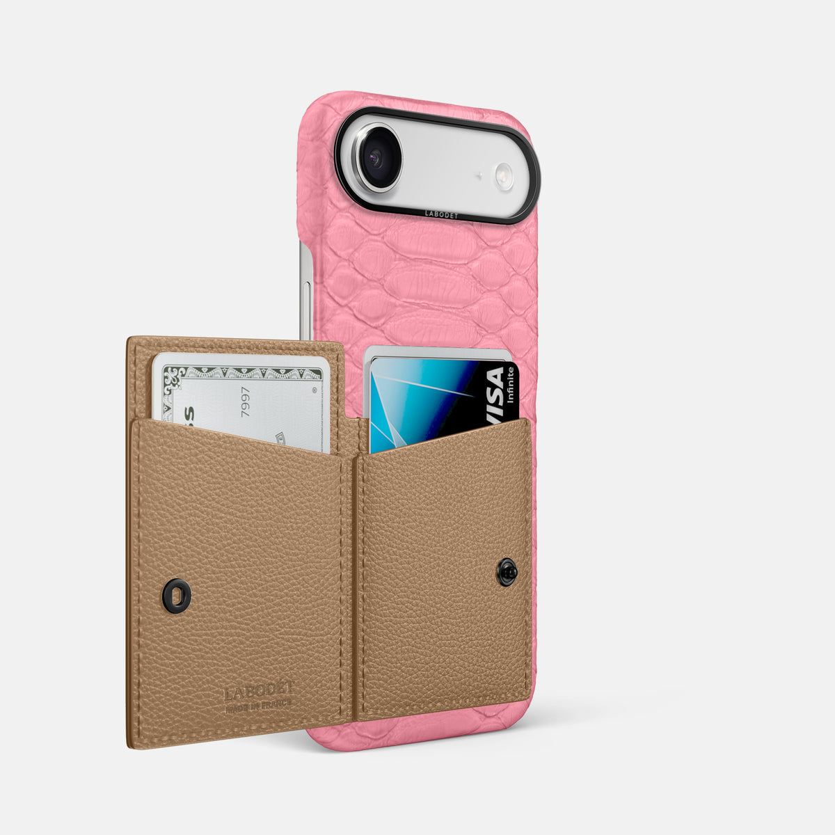 Bi-Fold Case For iPhone 17 Air In Python -2 | Pink-Black