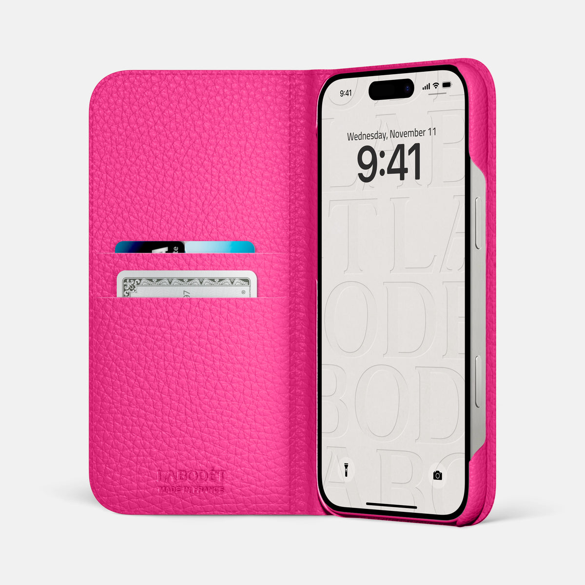 Folio Case For iPhone 17 Air In Calf -2 | Magenta-Steel