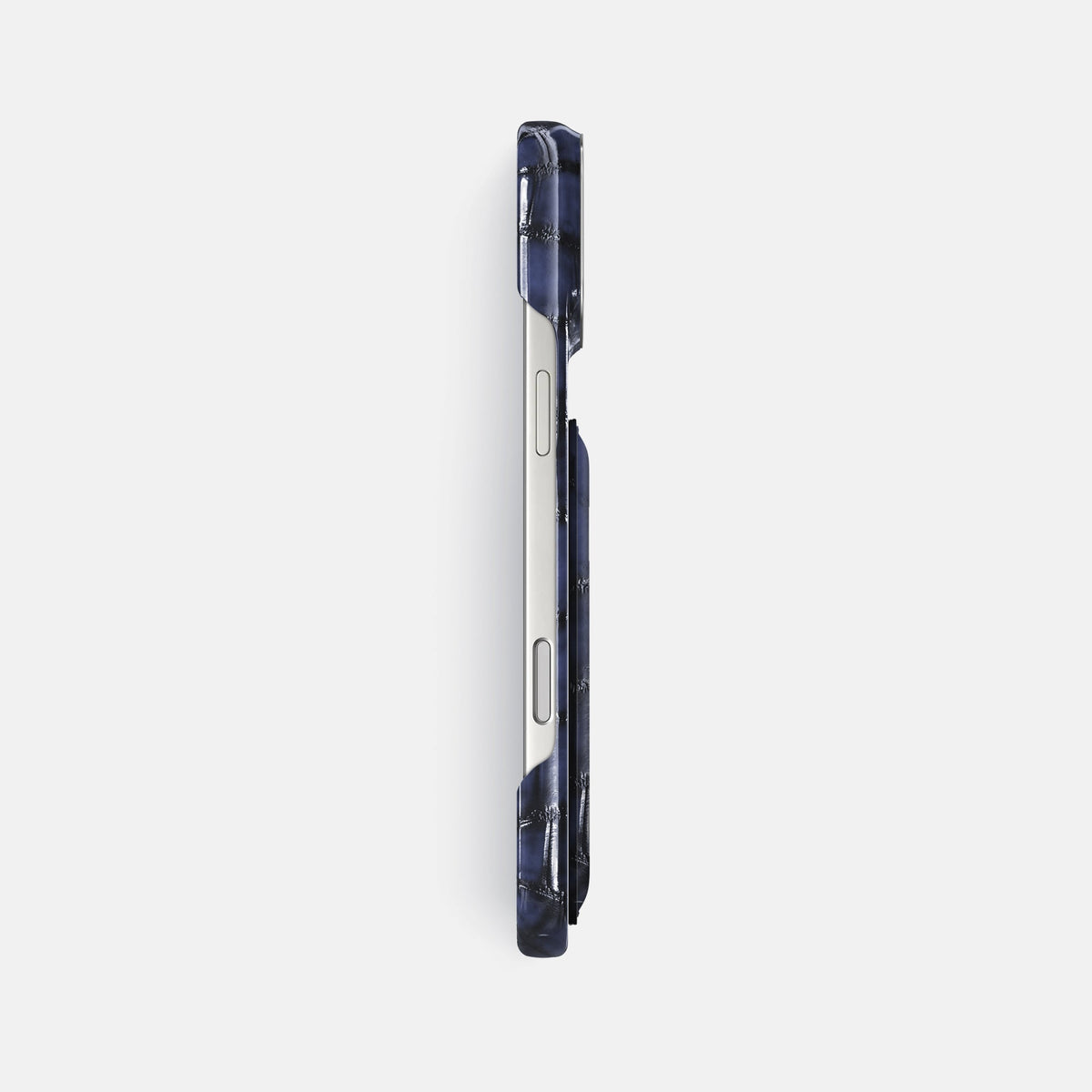 Double Card Case For iPhone 18 Pro Max In Patina Alligator -3 | Havana-Blue-Steel
