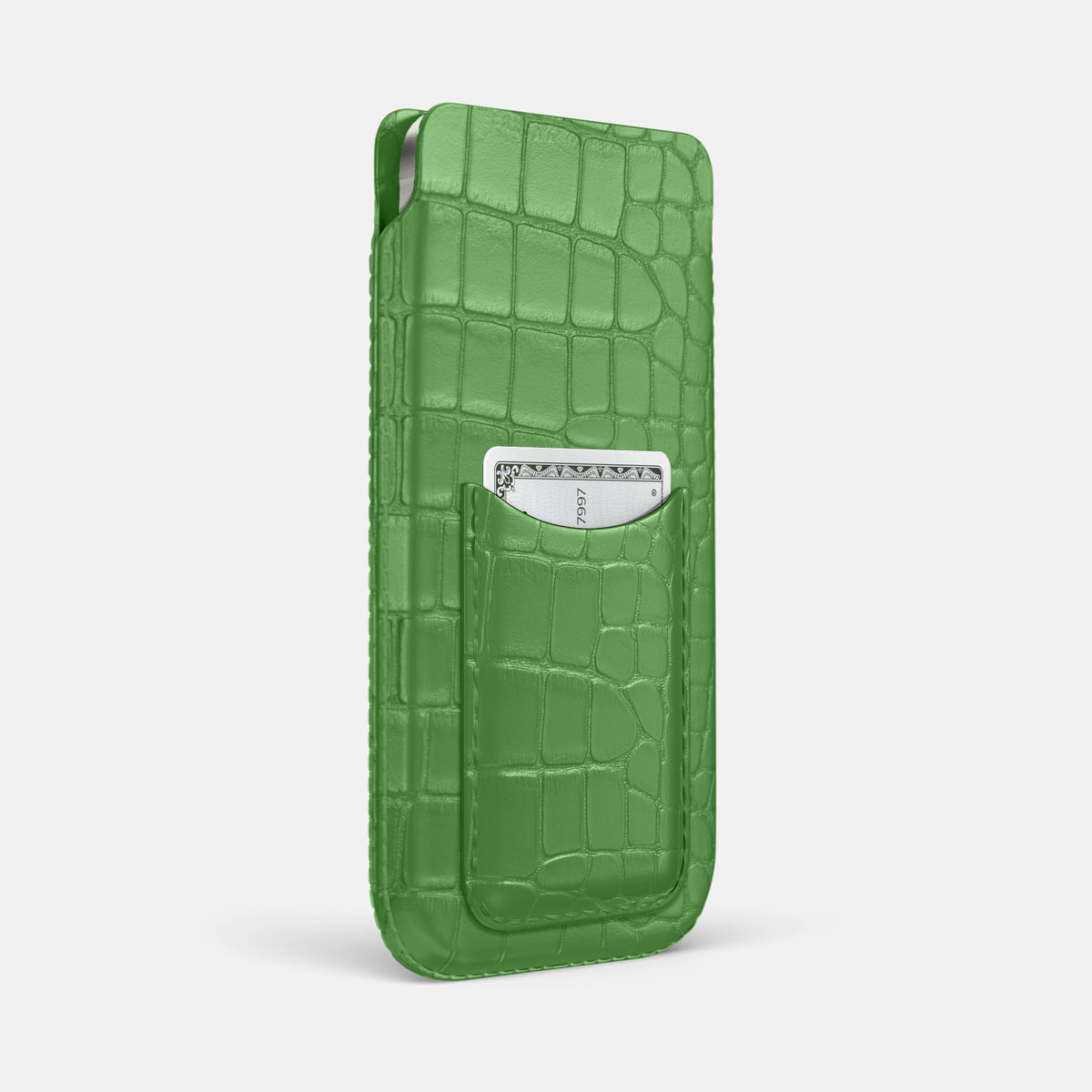 Pouch Card Case For iPhone 17 Air In Alligator -2 | Apple-Green
