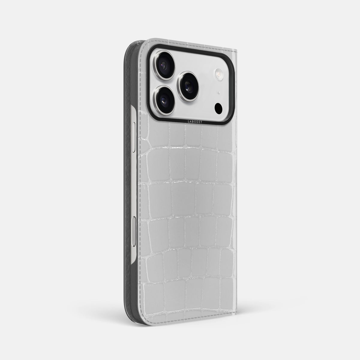 Folio Case For iPhone 17 Pro Max In Shiny Alligator -1 | White-Black