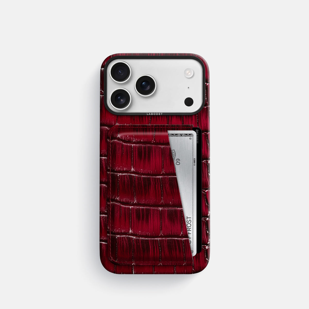 Double Card Case For iPhone 17 Pro In Patina Alligator -1 | Havana-Burgundy-Black