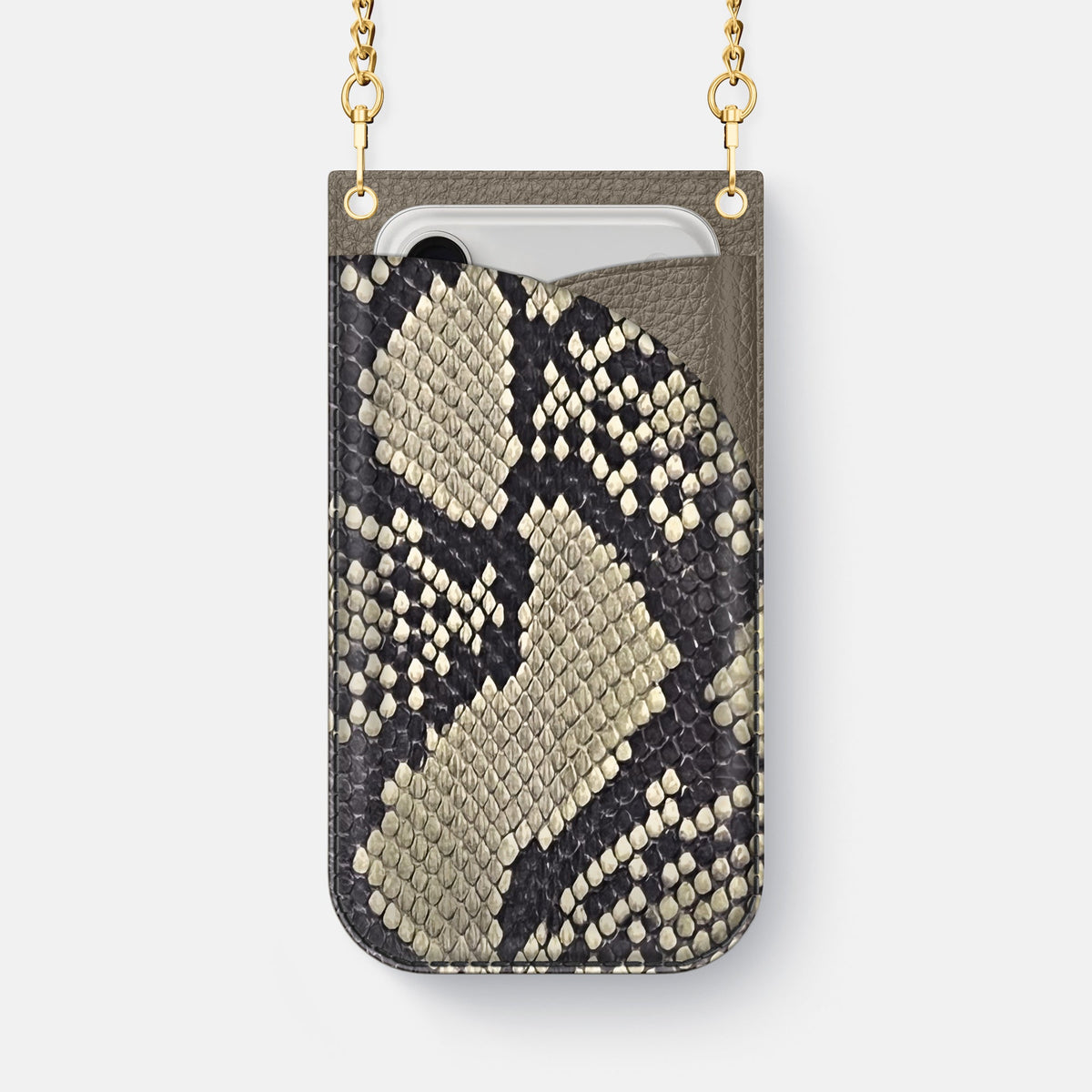 Crossbody Bag For iPhone 18 Pro Max In Deluxe Python -1 | Savannah-Gold