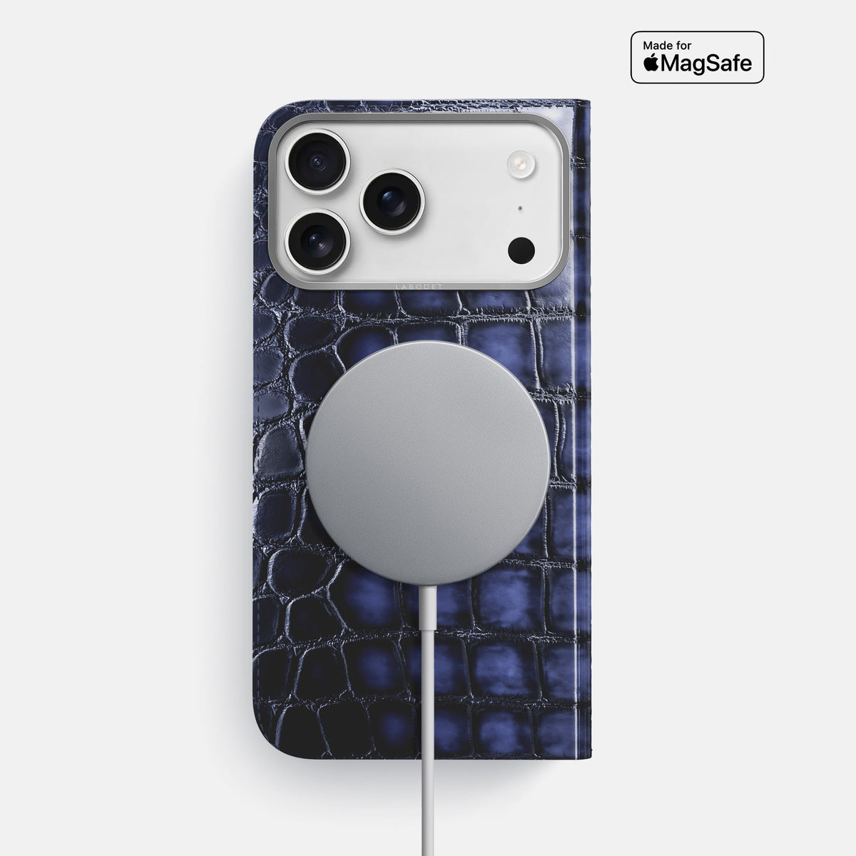 Folio Case For iPhone 18 Pro Max In Patina Alligator -3 | Havana-Blue-Steel