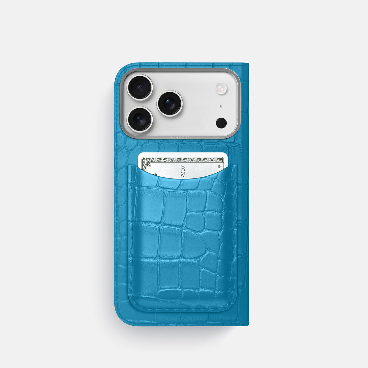 Folio Case with Card For iPhone 17 Pro In Alligator -3 | Curaçao-Blue-Steel