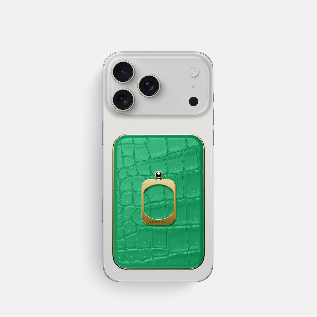 MagSafe Ring For iPhone 17 Pro In Porosus Crocodile -2 | Cactus-Green-Gold