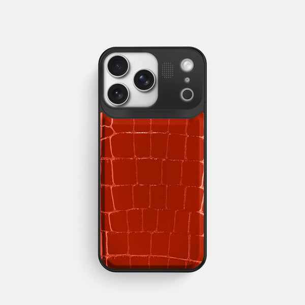 Metal Case For iPhone 17 Pro In Shiny Alligator
