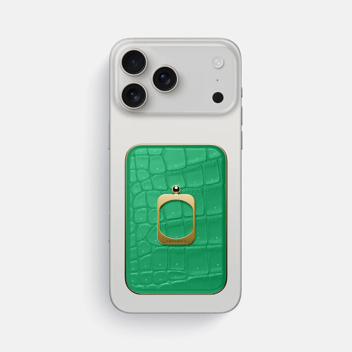 MagSafe Ring For iPhone 18 Pro Max In Porosus Crocodile -2 | Cactus-Green-Gold