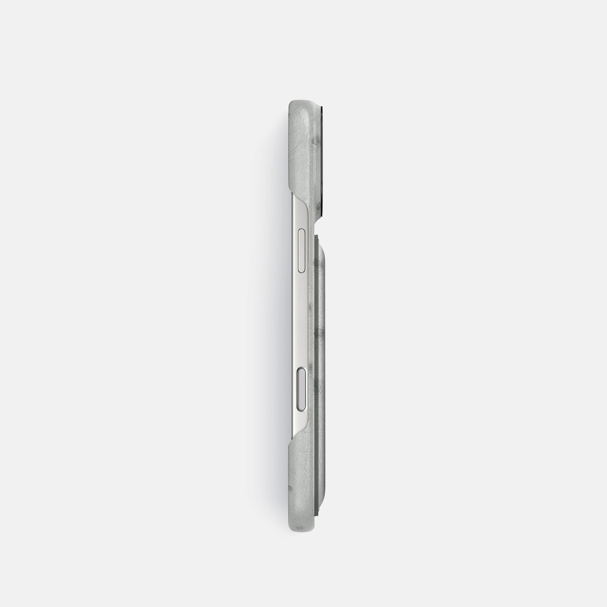 Double Card Case For iPhone 17 Pro In Ostrich -3 | White-Black