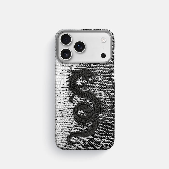 Classic Case With Carbon Dragon For iPhone 17 Pro In Himalayan Lizard -1 | Dark-Steel