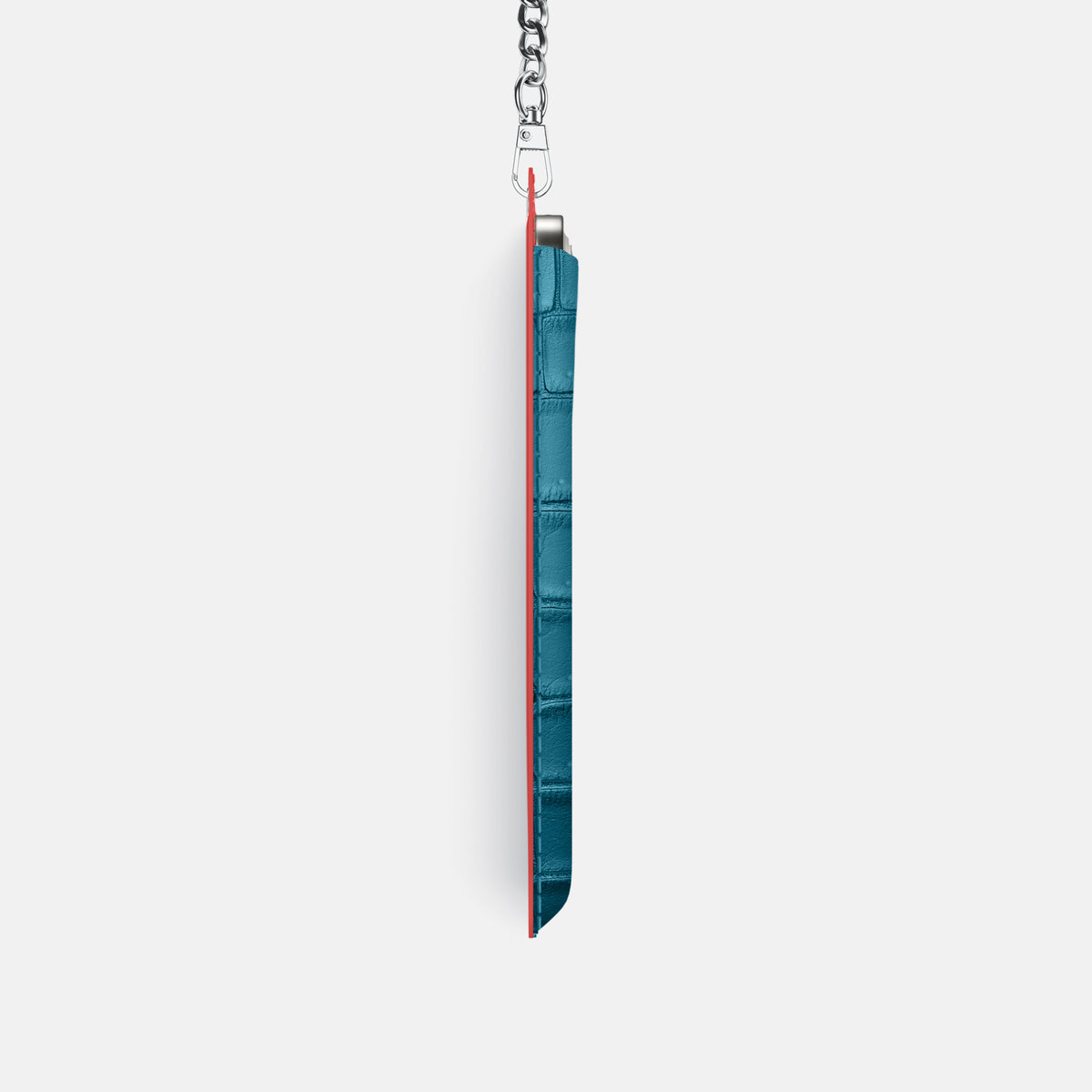 Crossbody Bag For iPhone 17 Pro In Porosus Crocodile -4 | Turquoise-Steel