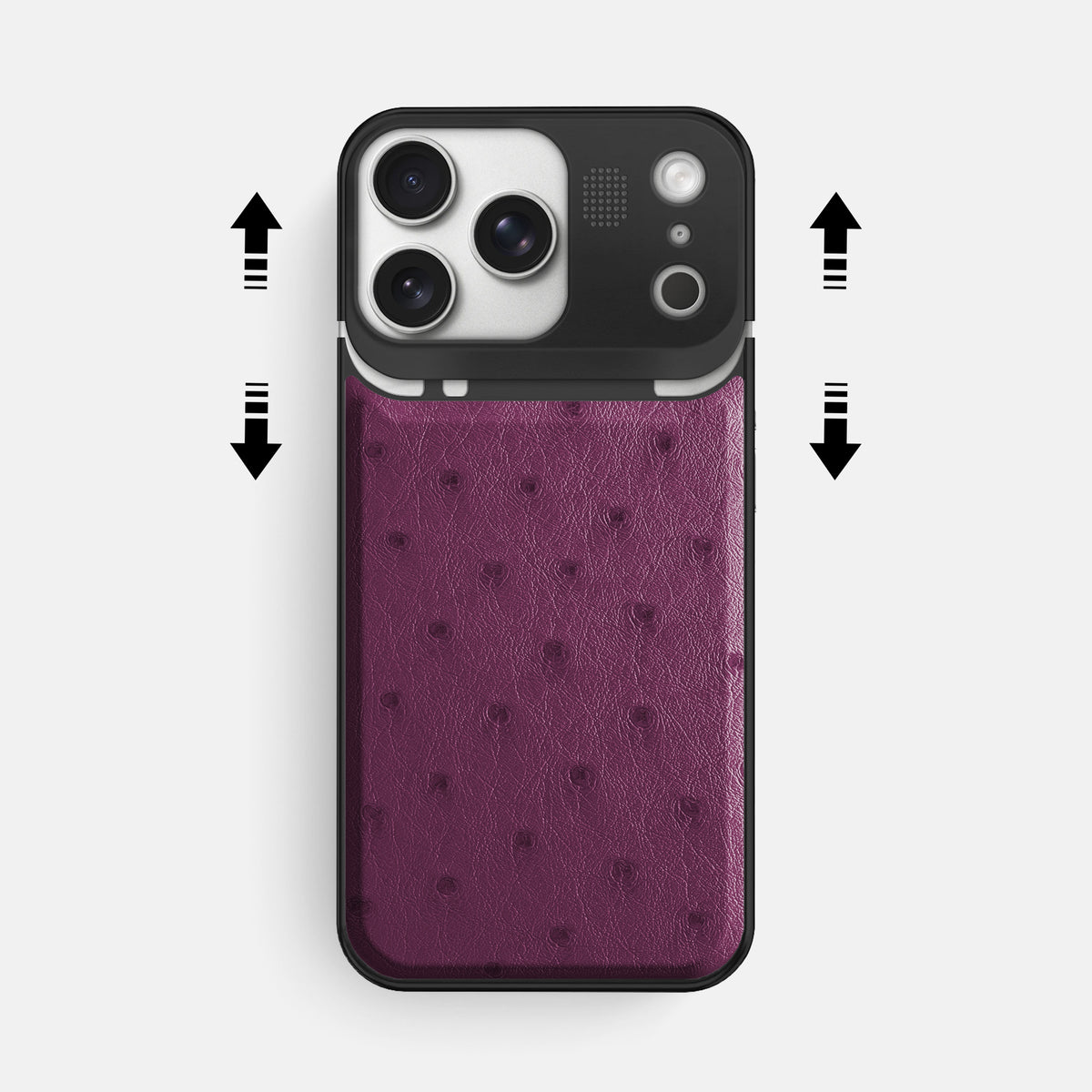 Metal Case For iPhone 17 Pro Max In Ostrich -2 | Purple-Black
