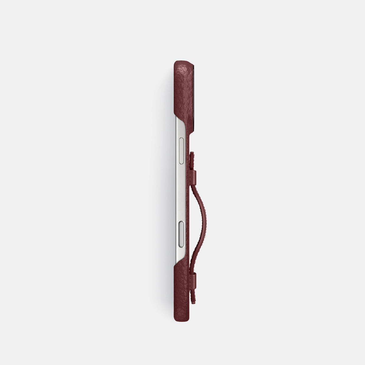 Handle Case For iPhone 18 Pro In Calf -3 | Bordeaux-Black