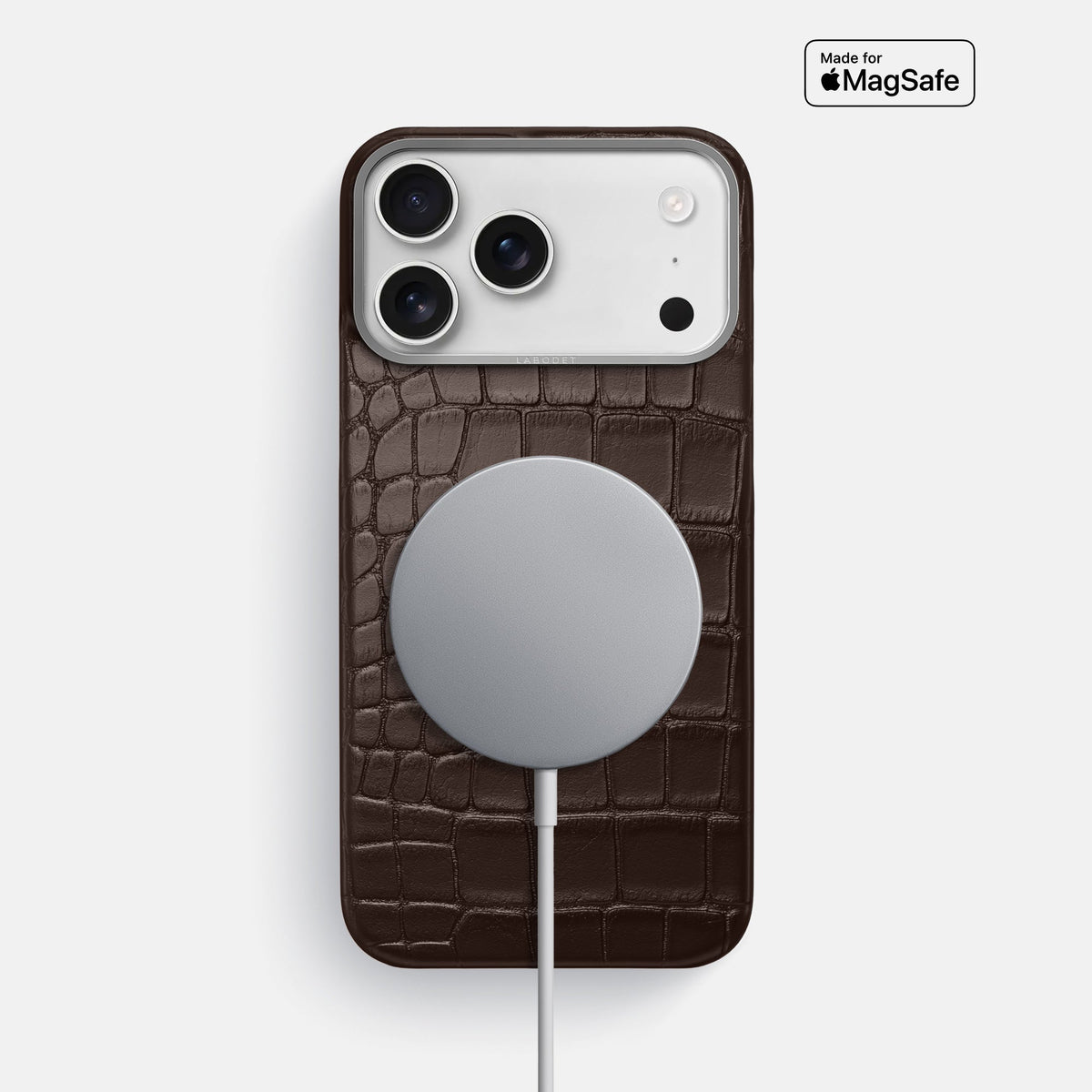Classic Case For iPhone 18 Pro Max In Alligator -5 | Dark-Brown-Steel