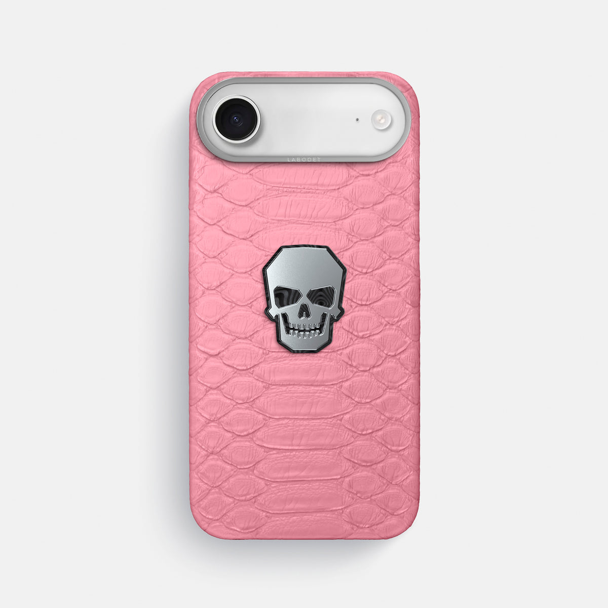 Classic Case With Titanium Skull For iPhone 17 Air In Python -1 | Pink-Steel