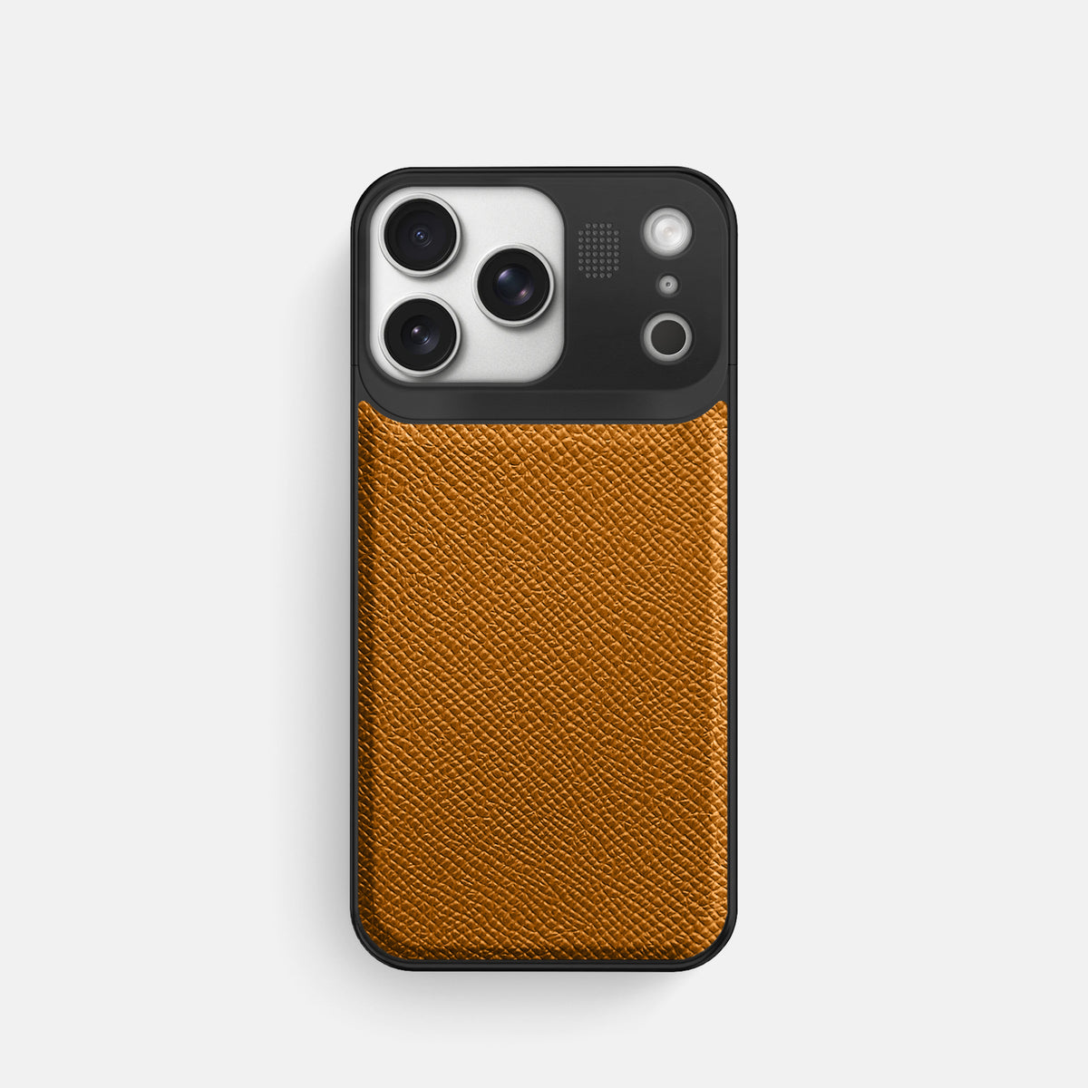 Metal Case For iPhone 17 Pro In Epsom-Style Calf -1 | Whiskey-Black