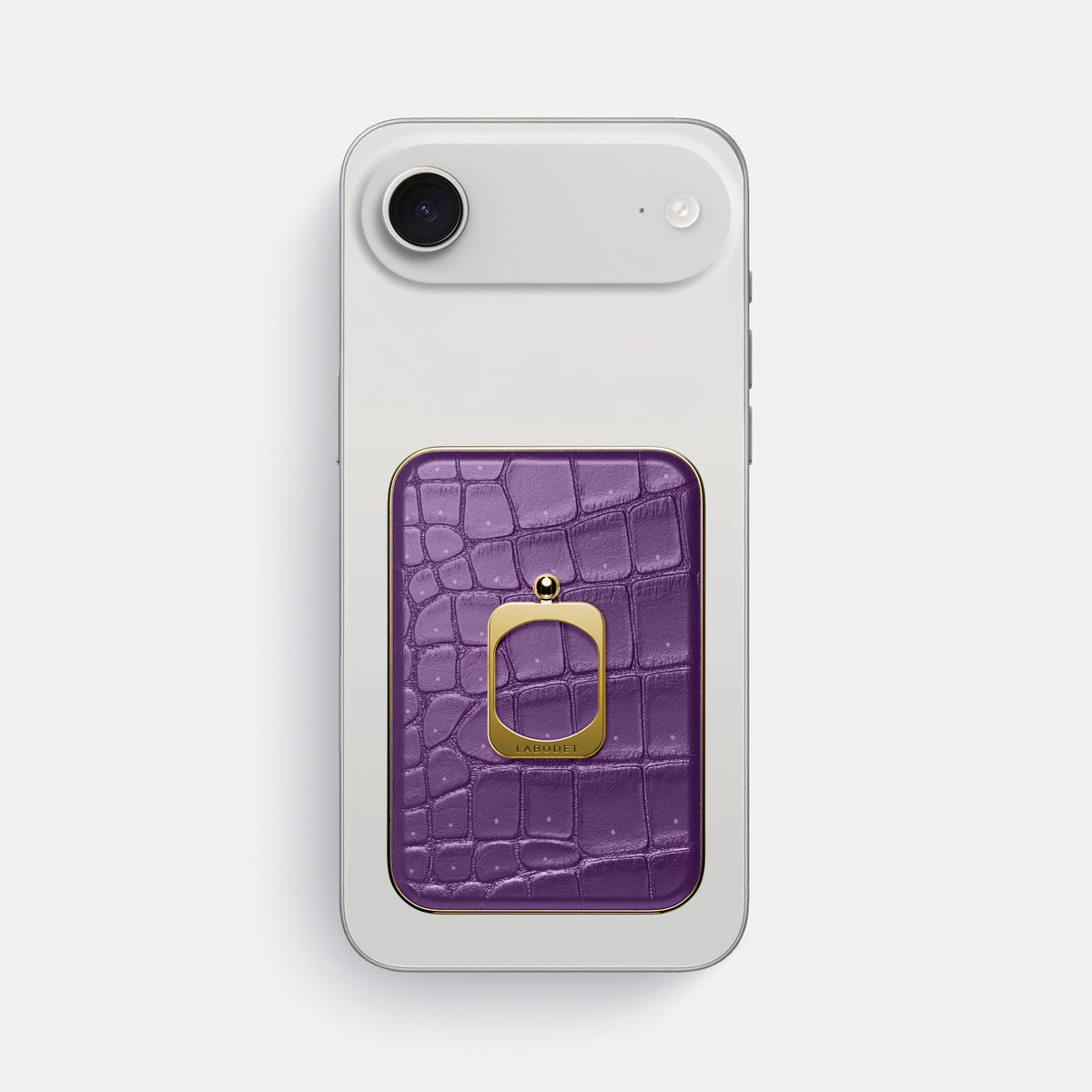 MagSafe Ring For iPhone 17 Air In Porosus Crocodile -2 | Purple-Gold