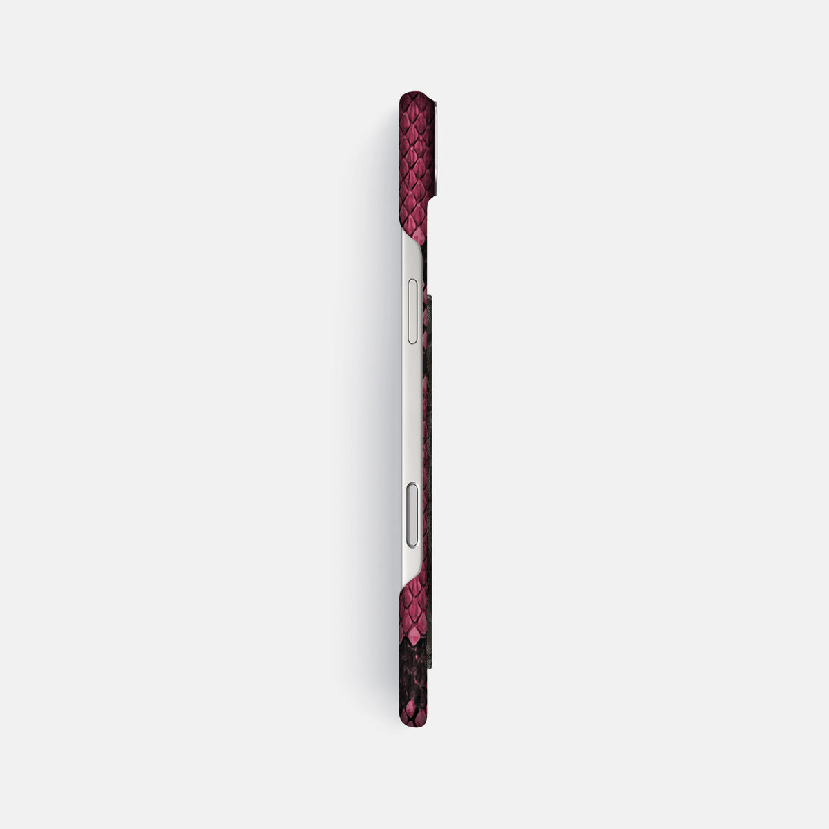 Classic Case With Carbon Dragon For iPhone 17 Air In Deluxe Python -3 | Burgundy-Steel