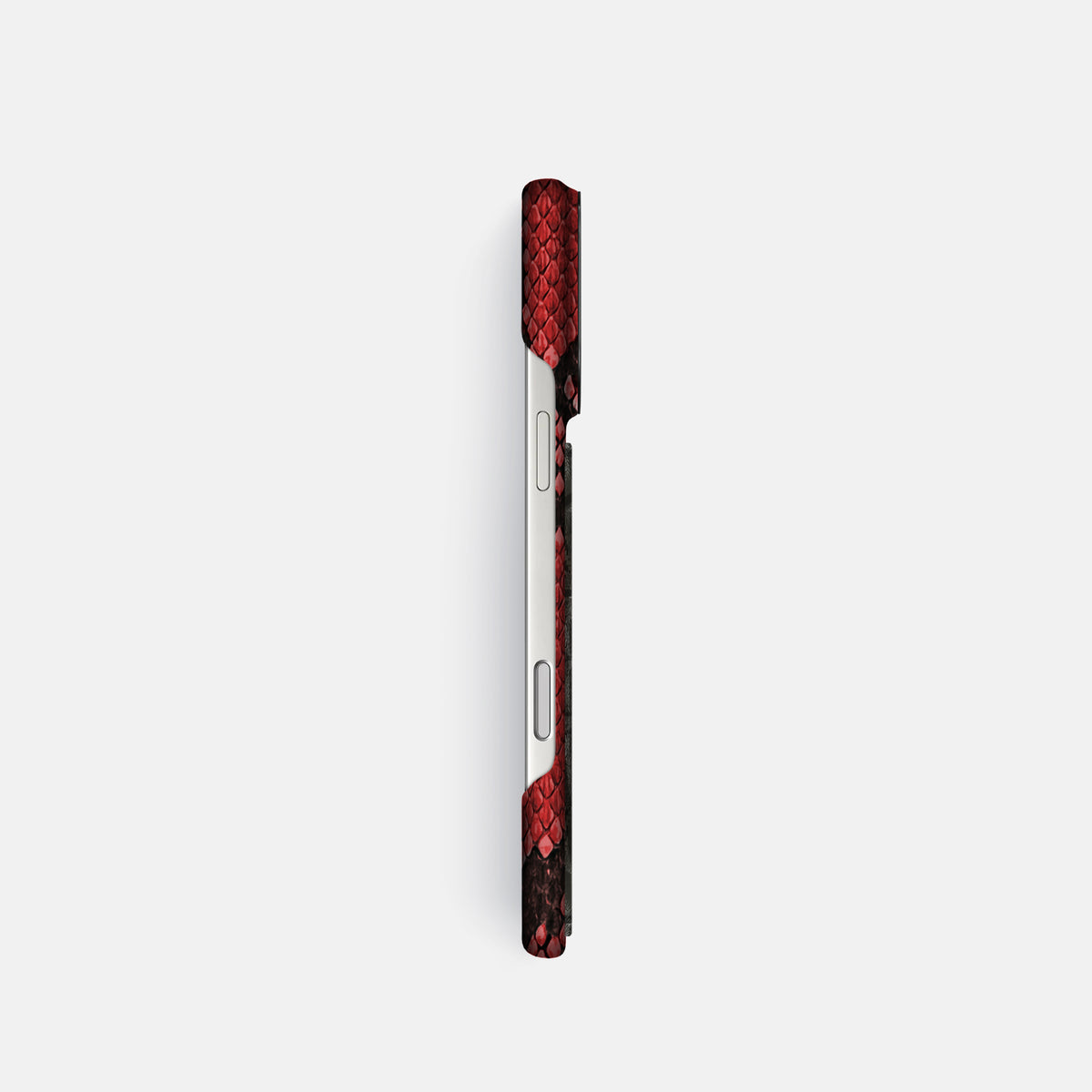 Classic Case With Carbon Dragon For iPhone 17 Pro In Deluxe Python -3 | Red-Black
