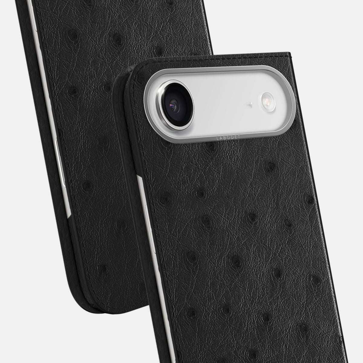 Folio Case For iPhone 17 Air In Ostrich -5 | Black-Steel
