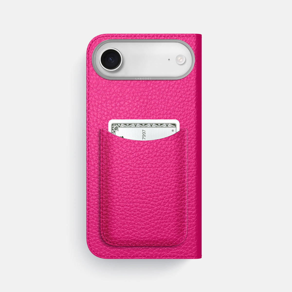 Folio Case with Card For iPhone 17 Air In Calf -3 | Magenta-Steel