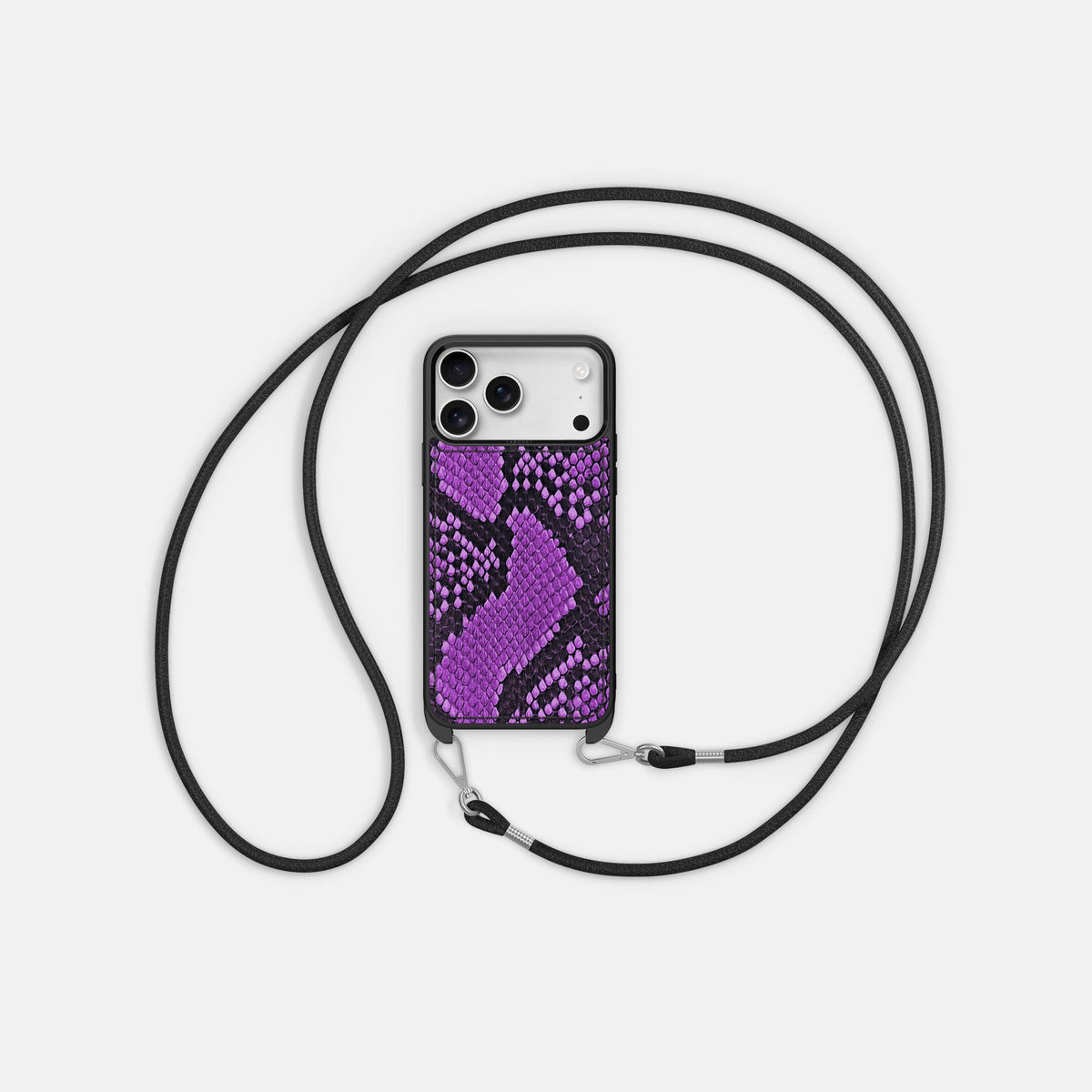 Crossbody Sport Case For iPhone 18 Pro Max In Deluxe Python -5 | Purple