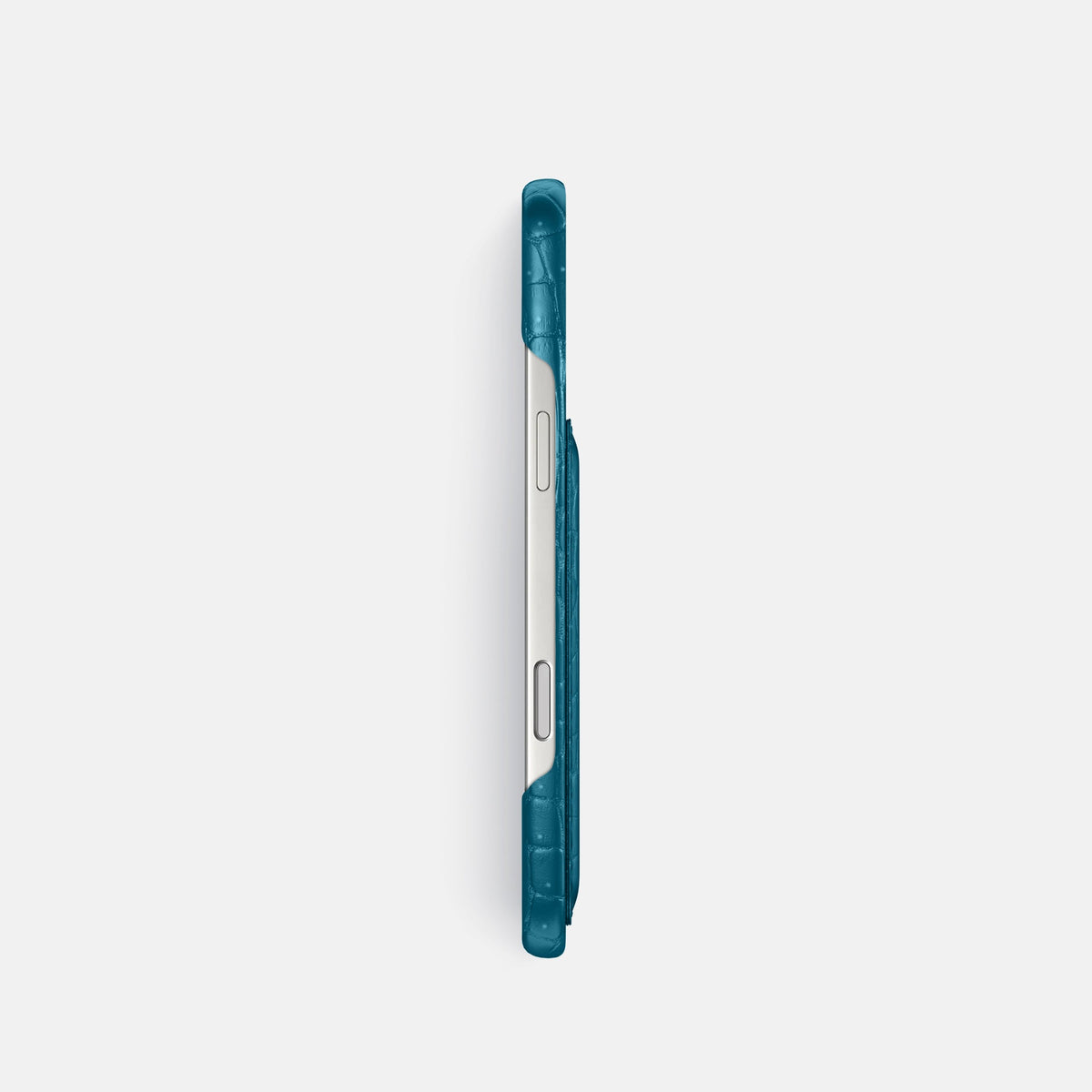 Slim Card Case For iPhone 18 Pro In Porosus Crocodile -3 | Turquoise