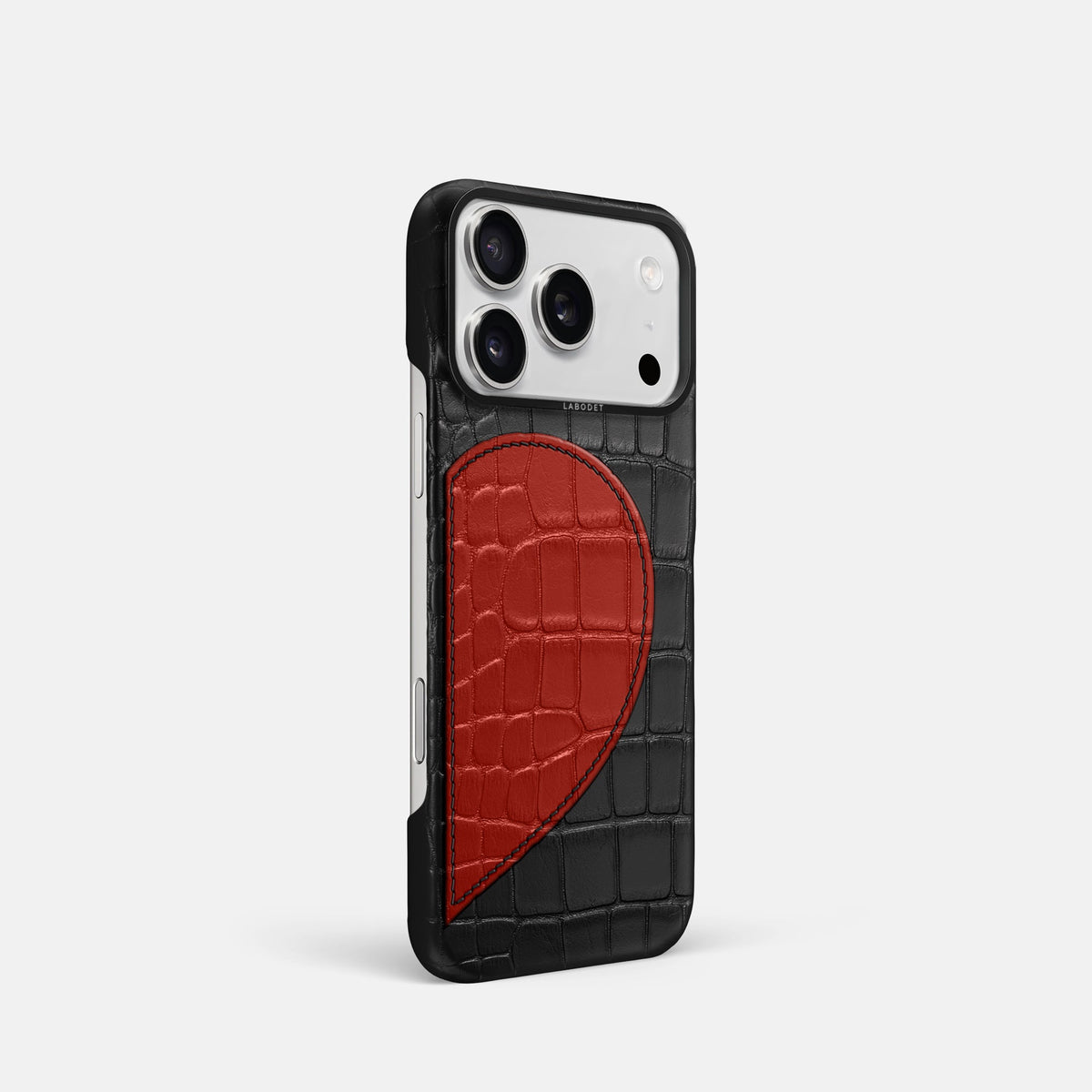 Classic Case With Half Heart - Right For iPhone 18 Pro In Alligator -2 | Black-Black