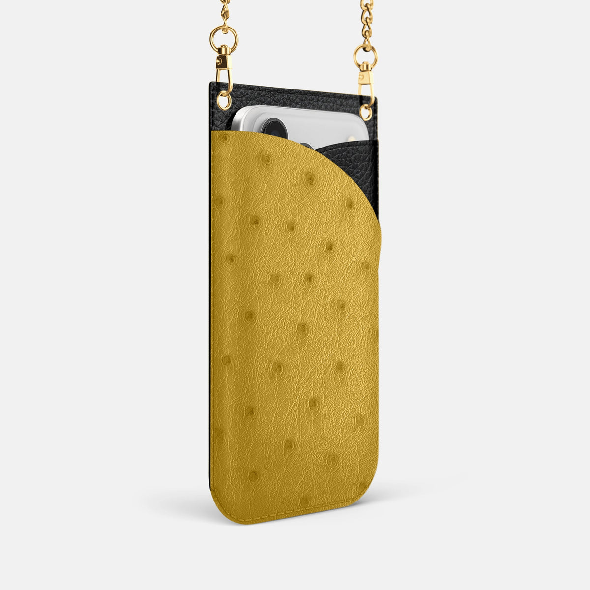 Crossbody Bag For iPhone 18 Pro In Ostrich -2 | Gold-Gold