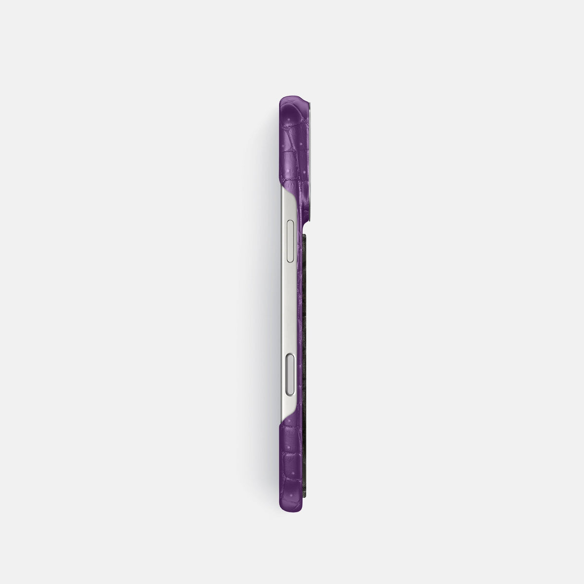 Classic Case With Carbon Dragon For iPhone 18 Pro In Porosus Crocodile -3 | Purple-Steel