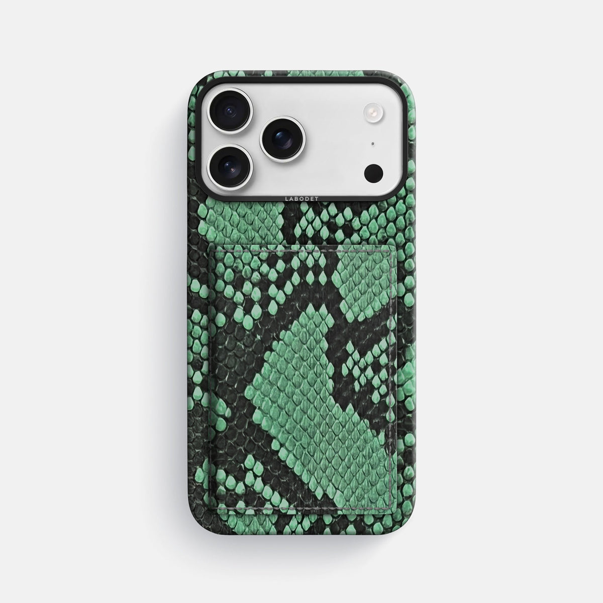Bi-Fold Case For iPhone 18 Pro Max In Deluxe Python -1 | Forest-Green-Black
