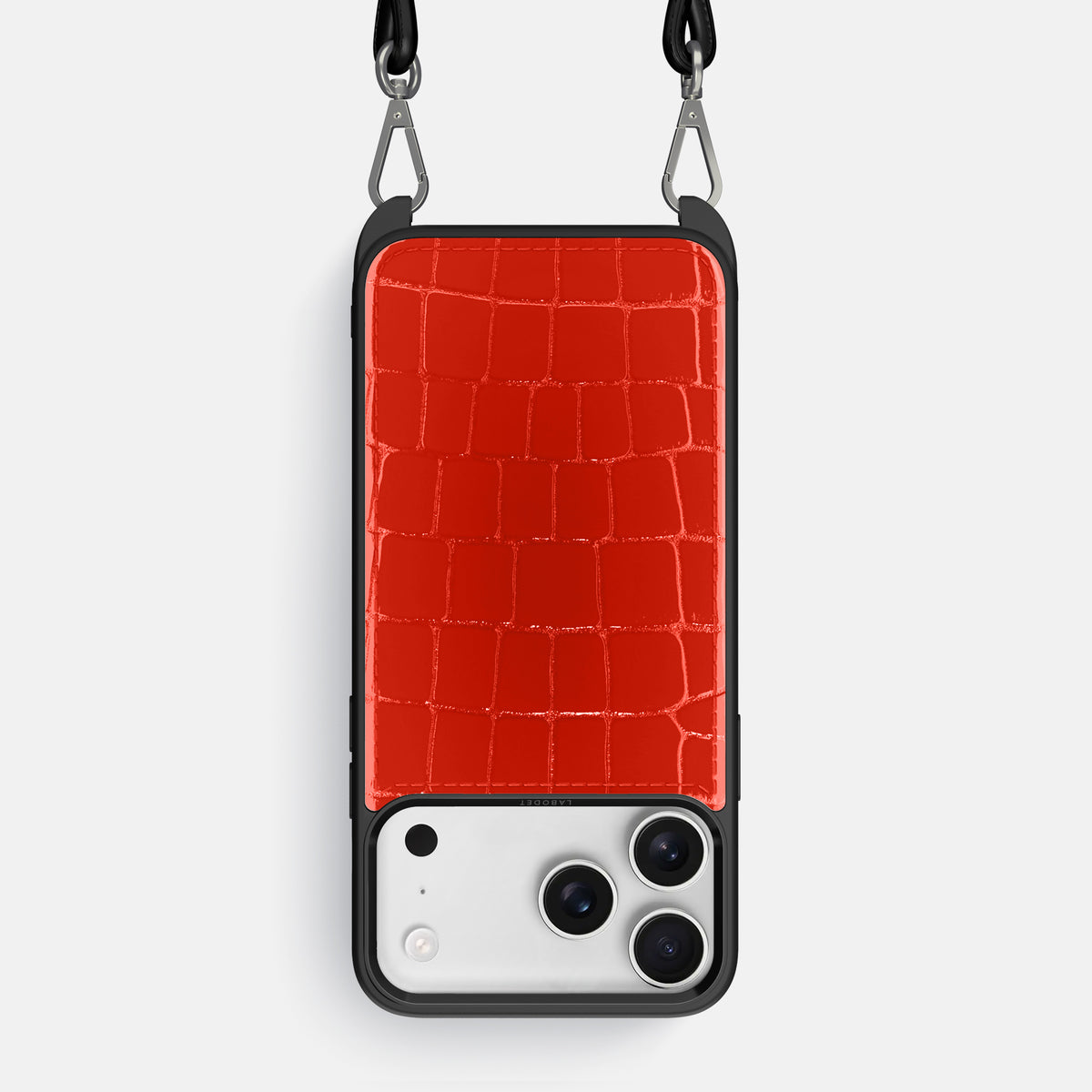 Crossbody Sport Case For iPhone 17 Pro Max In Shiny Alligator -1 | Coral-Orange
