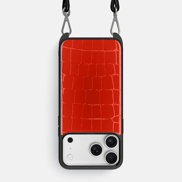 Crossbody Sport Case For iPhone 17 Pro Max In Shiny Alligator