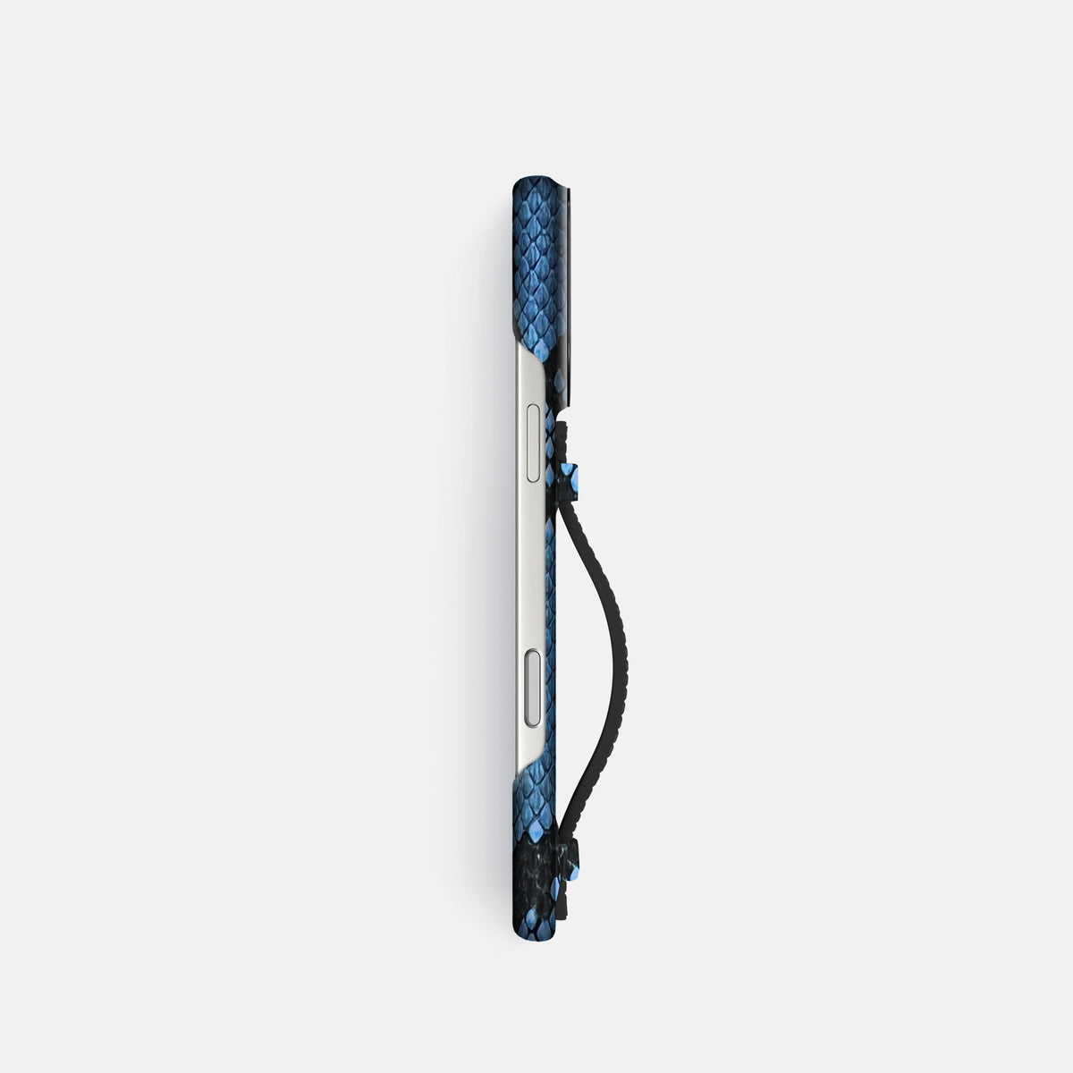 Center Handle For iPhone 18 Pro In Deluxe Python -2 | Blue-Jeans-Black