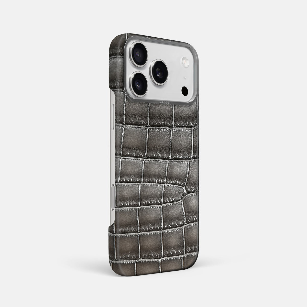 Classic Case For iPhone 18 Pro Max In Patina Alligator -2 | Grey-Steel