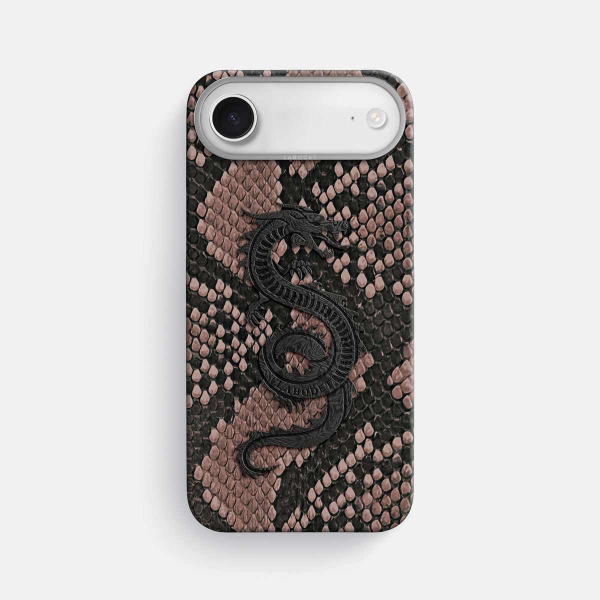 Classic Case With Carbon Dragon For iPhone 17 Air In Deluxe Python -1 | Mahogany-Brown-Steel
