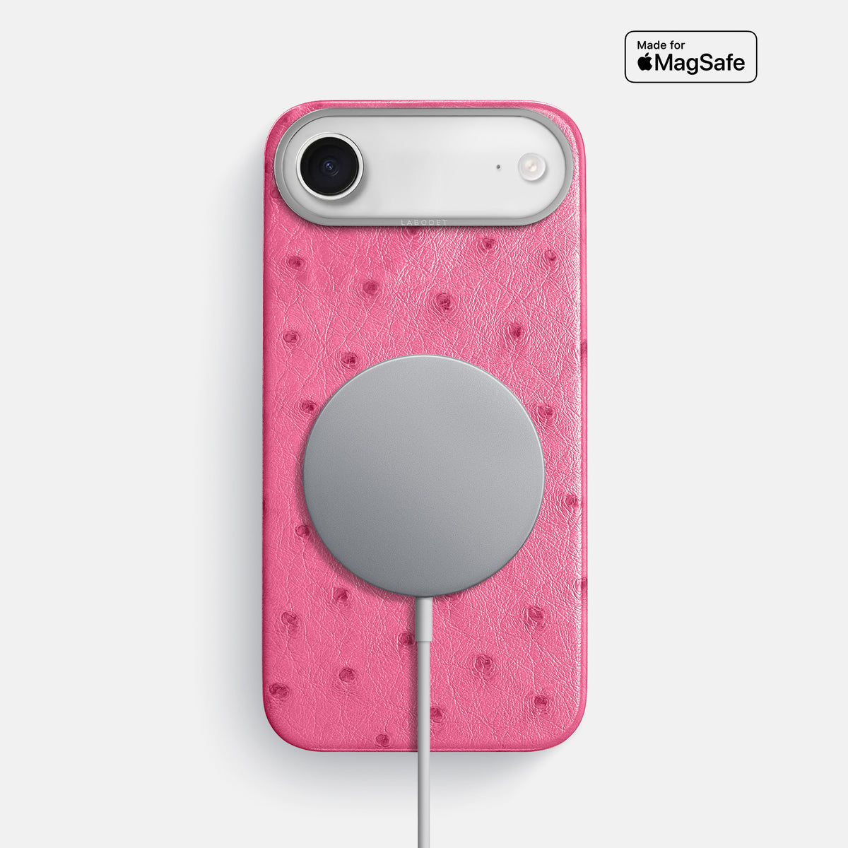 Classic Case For iPhone 17 Air In Ostrich -5 | Pink-Steel