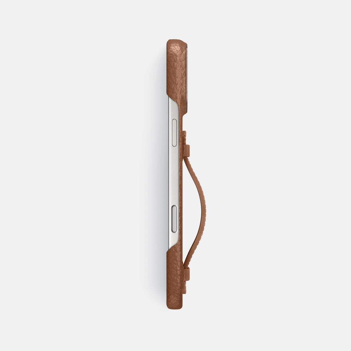 Center Handle For iPhone 17 Pro Max In Calf -2 | Caramel-Steel