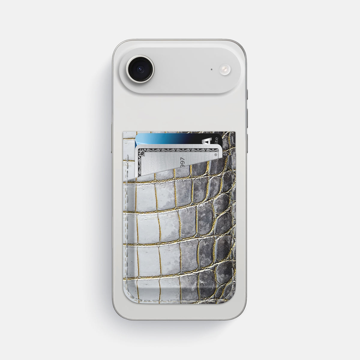 MagSafe Wallet For iPhone 17 Air In Himalayan Crocodile -1 | Gold