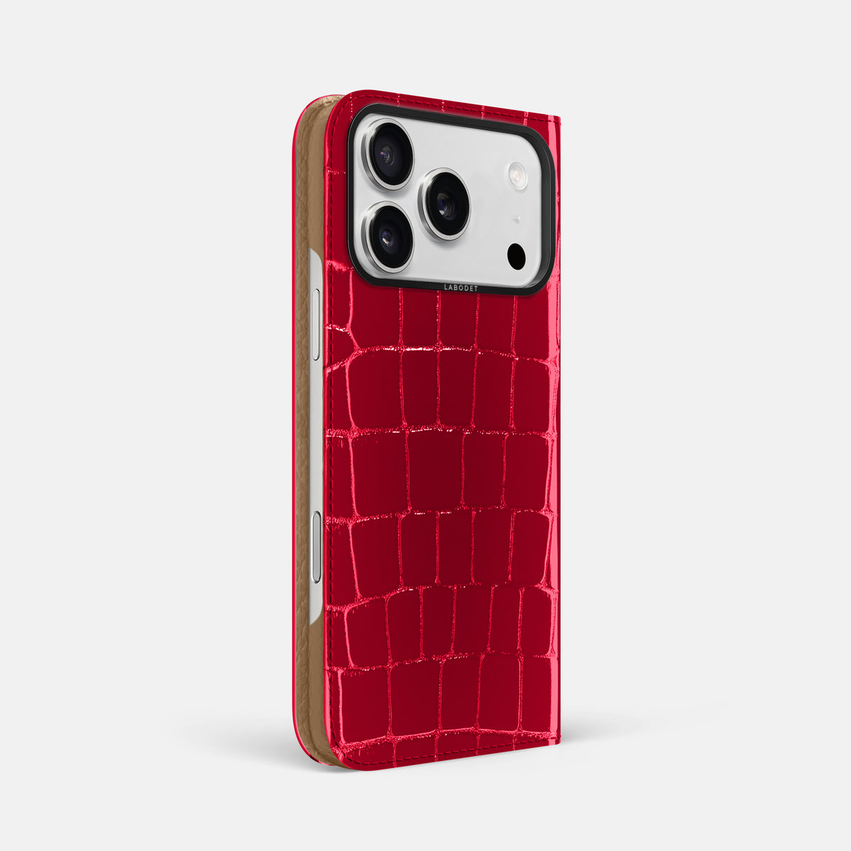 Folio Case For iPhone 17 Pro Max In Shiny Alligator -1 | Cherry-Black