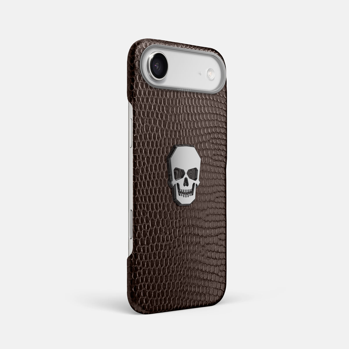 Classic Case With Titanium Skull For iPhone 17 Air In Lizard -2 | Brown-Steel