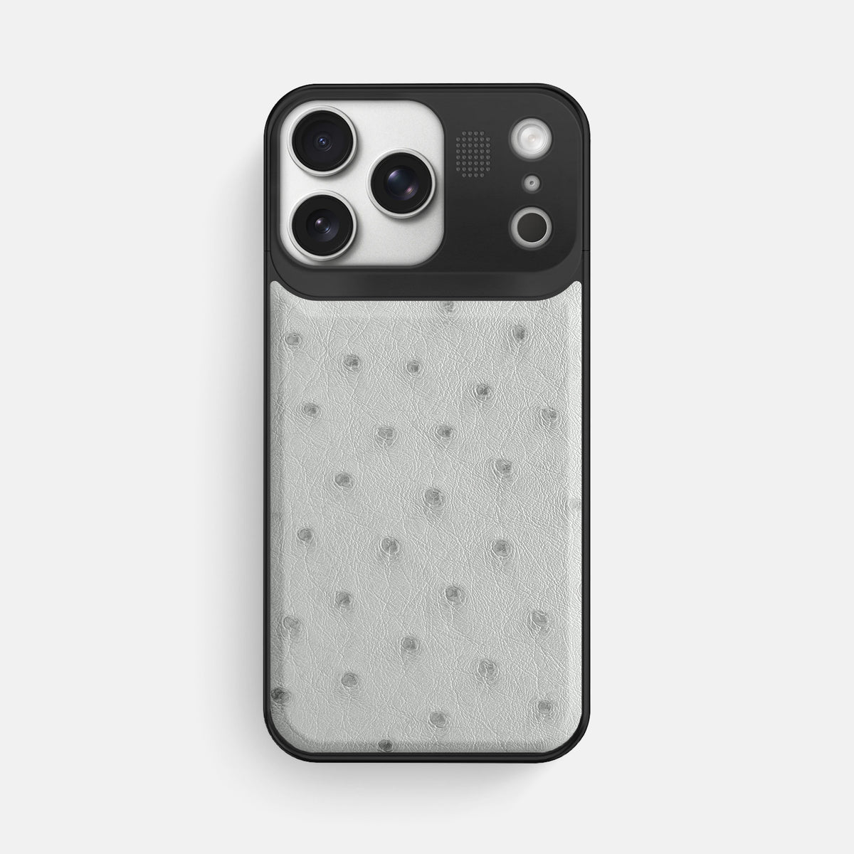 Metal Case For iPhone 17 Pro Max In Ostrich -1 | White-Black